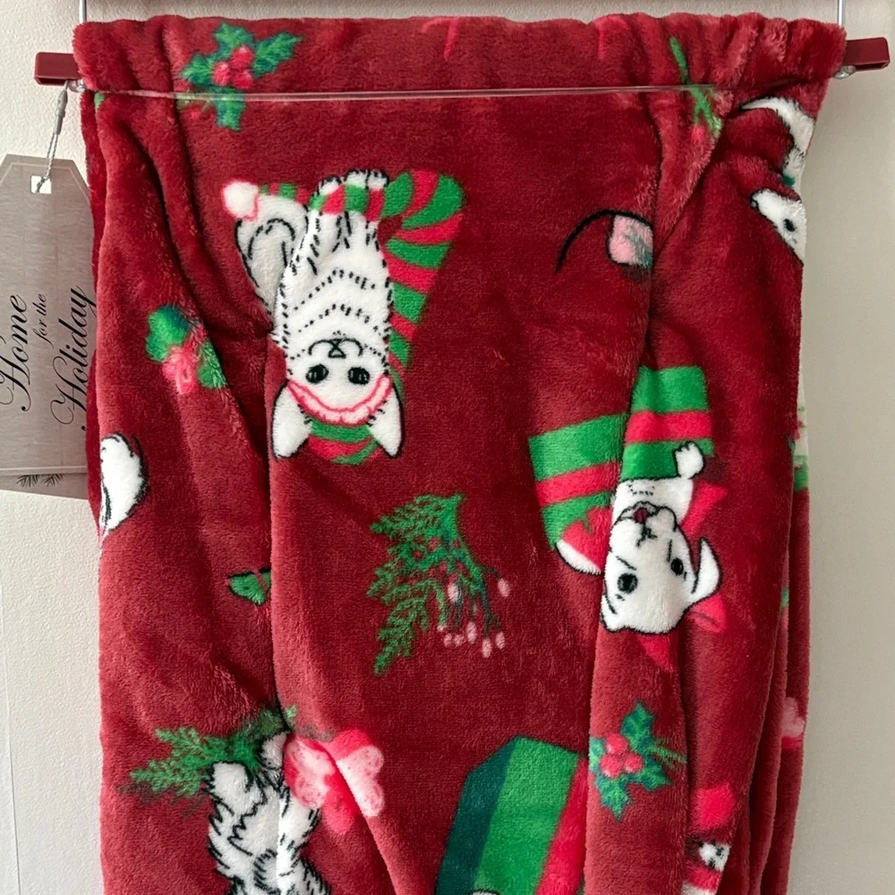 Merry Pets Red Dog Print Throw Blanket